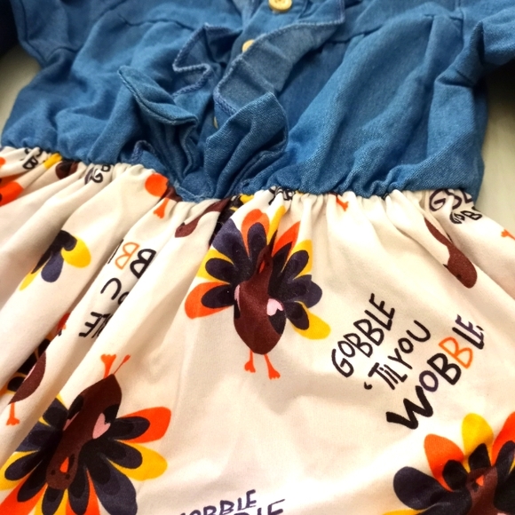 happyma Other - Infant Thanksgiving Dress "Gobble Til You Wobble"